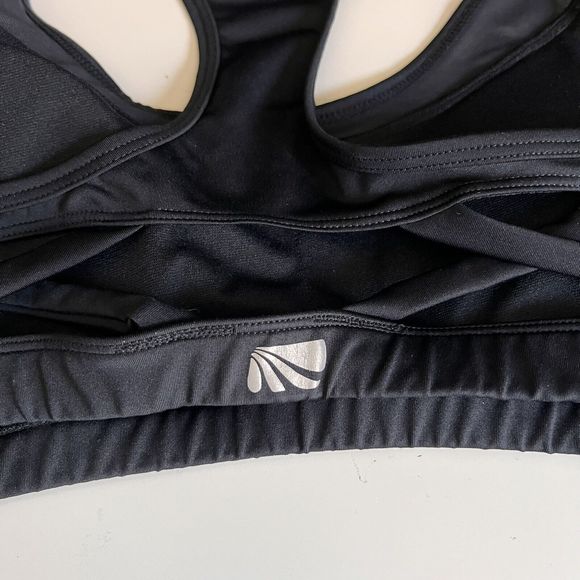 MARIKA TEK Padded Exercise Bra Black Cutout Mesh Racer Back Womens Size Medium - Picture 7 of 10